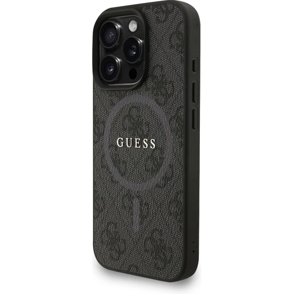 Guess PU Leather 4G Colored Ring Strap MagSafe kryt iPhone 16 Pre čierny - Puzdra - Obrázok 9b607e74553f413f95e55f8c8781ccc2
