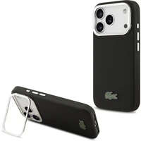 Lacoste Iconic Petit Pique Camera Stand MagSafe kryt iPhone 17 Pro čierny - Puzdra
