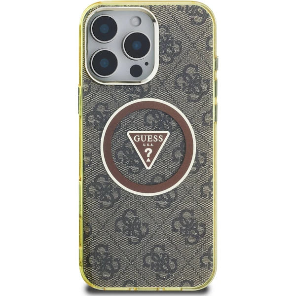 Guess IML 4G Glitter a Triangle Logo MagSafe kryt iPhone 16 Pre hnedý - Puzdra - Obrázok 9bb6be6a47634e31a21f060c01aee3d4