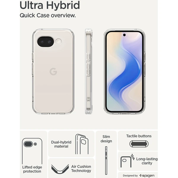 Spigen Ultra Hybrid kryt Google Pixel 10a krištáľovo priehľadný - Puzdra - Obrázok 9bc5b2bba45d49f5976a021874d0eed6