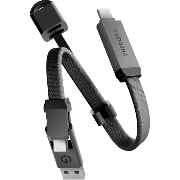 ENERGEA Sheath Key 2v1 USB-C/USB-A kábel, 480 Mb/s, 60W, 15 cm, gunmetal - Káble a redukcie - Hlavný obrázok
