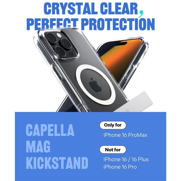 Spigen Caseology Capella MagSafe Kickstand kryt iPhone 16 Pro Max clear white silver - Puzdra - Obrázok 9bcc4f14dcae4aa3911d53158ffb85b1