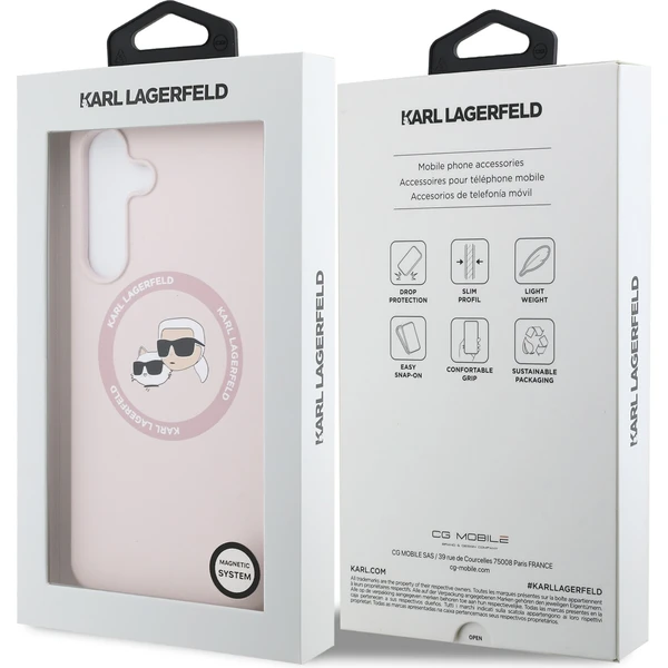 Karl Lagerfeld Liquid Silicone K&CH Heads MagSafe Zadný Kryt pre Samsung Galaxy S25 FE ružový - Puzdra - Obrázok 9be46b2b531e4d4b8b844e564a80ae99