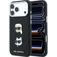 Karl Lagerfeld PU Semi Wrap Saffiano K&CH Heads kryt iPhone 18 Pro Max čierny - Puzdra