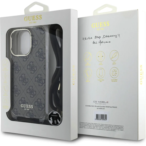 Guess IML 4G Printed Crossbody Popruh kryt iPhone 16 Pre hnedý - Puzdra - Obrázok 9c051f27927b4aa89b88ec751edb955b