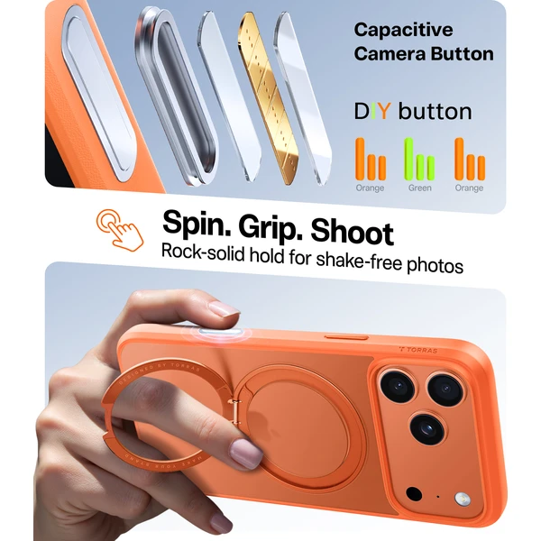 Torras Ostand Pro MagSafe kryt iPhone 17 Pro energy orange - Puzdra - Obrázok 9c1215f84556484eb36a067ba213fc8d
