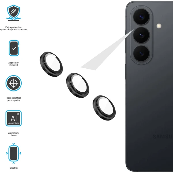 FIXED Camera Glass ochranné sklá Samsung Galaxy S26 čierna - Ochranné fólie a sklo - Obrázok 9c2e9b52c2994d3aae76822d3ed87f71