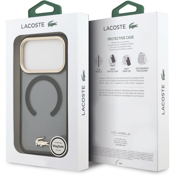 Lacoste PC/TPU Frosted Finish Gold Logo MagSafe kryt iPhone 17 Pro čierny - Puzdra - Obrázok 9c5d3213fb01477fadb4f6e257dd323b