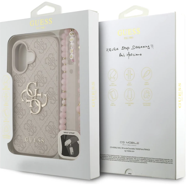 Guess PU 4G Metal Logo Strap kryt iPhone 16 ružový - Puzdra - Obrázok 9c6068abe83d4cb4814d5add93b0af73