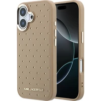 Karl Lagerfeld PU Perforated Gold Dots MagSafe kryt iPhone 17 béžový - Puzdra