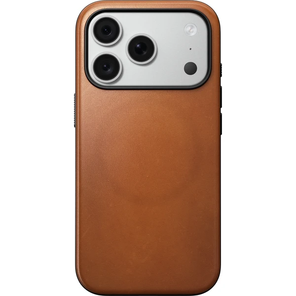 Nomad Modern Leather (Horween) MagSafe kožený kryt iPhone 17 Pro/18 Pro Saddle - Puzdra - Obrázok 9c66353609544fc89085439398544e85