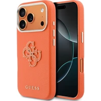 Guess PU Resin Logo kryt iPhone 17 Pro Max oranžový - Puzdra