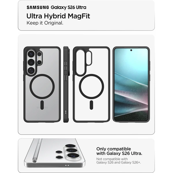 Spigen Ultra Hybrid MagSafe kryt Samsung Galaxy S26 Ultra matne čierny - Puzdra - Obrázok 9cddcdb2daa5424d870fee7104ae2c09