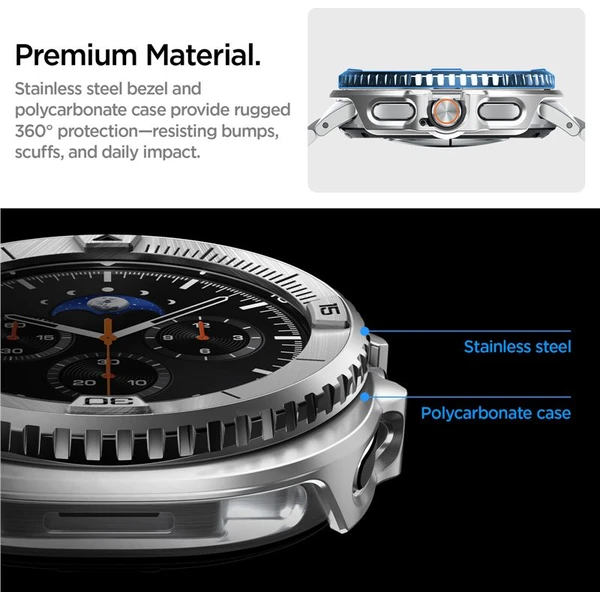 Spigen Bezel Tune Pro (Pilot) krúžok Samsung Galaxy Watch8 Classic 46mm strieborný - Puzdra - Obrázok 9d0844a2dde745f2925f20a993bc1e63