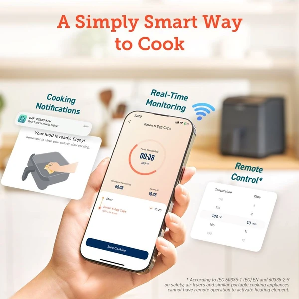 Cosori Dual Blaze 6,4 L SMART teplovzdušná fritéza + 5x špíz a gril. rošt čierna - Fritézy - Obrázok 9d13bce6e487469abafe5d18d0abed3c