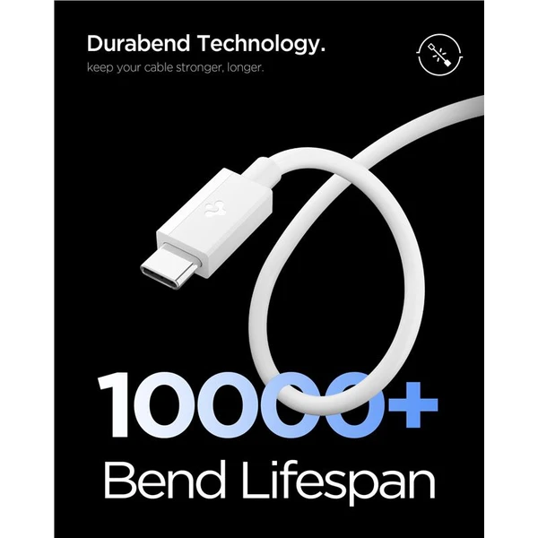 Spigen Essential USB-C/USB-C napájací kábel 60W 2m biely - Káble a redukcie - Obrázok 9d9712a3b2de4a0f8695eed7c4f5fbc2