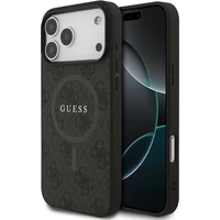 Guess PU Leather 4G Colored Ring MagSafe Zadný Kryt pre iPhone 17 Pro Max čierny - Puzdra