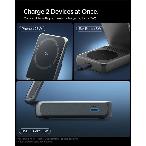 Spigen Essential MagSafe 2in1+C Qi2/MagSafe nabíjačka (25W) čierna - Nabíjačky - Obrázok 9dd89f4b7c2548a2acb900aeafca0923