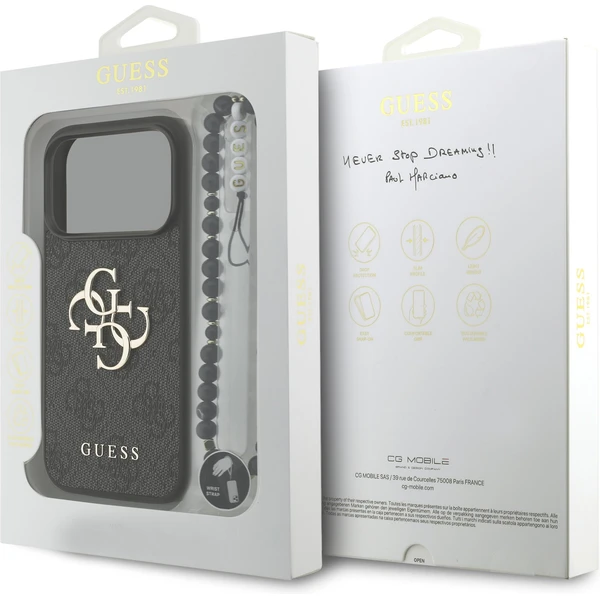 Guess PU 4G Metal Logo Strap kryt iPhone 17 Pro čierny - Puzdra - Obrázok 9de04acdd60a4d8b8e93e508992cec62