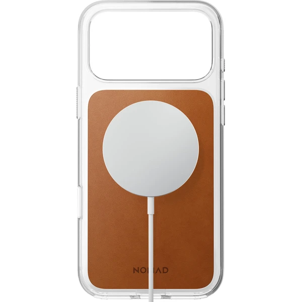 Nomad Clear Leather (Horween) MagSafe kryt iPhone 18 Pro Max Saddle - Puzdra - Obrázok 9e07e2d3a8fc4cf29e5953fdc6a8cbdc