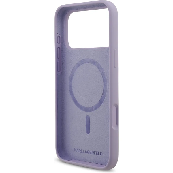 Karl Lagerfeld Liquid Silicone Karl a Choupette MagSafe kryt iPhone 17 Pro Max fialový - Puzdra - Obrázok 9e274cc52f0a444781832a454f03144e