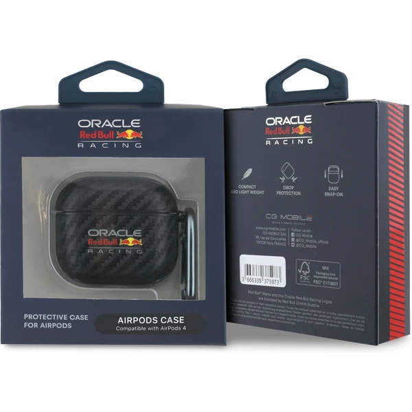 Oracle Red Bull Racing PU Karbónové puzdro AirPods 4 čierne - Puzdra - Obrázok 9e2d35781c3c4f249536f579d8bdd5ef