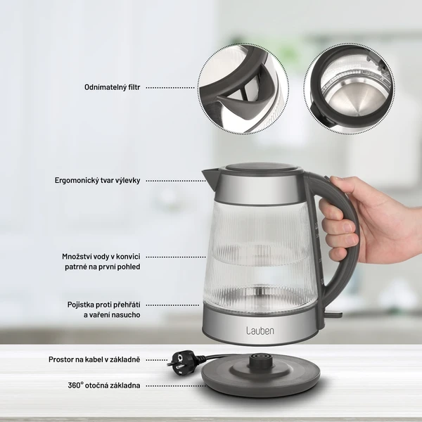 Lauben Glass Electric Kettle 17GG - Rychlovarné konvice - Obrázok 9e4d2743defa45df9cc958ff04c61bad
