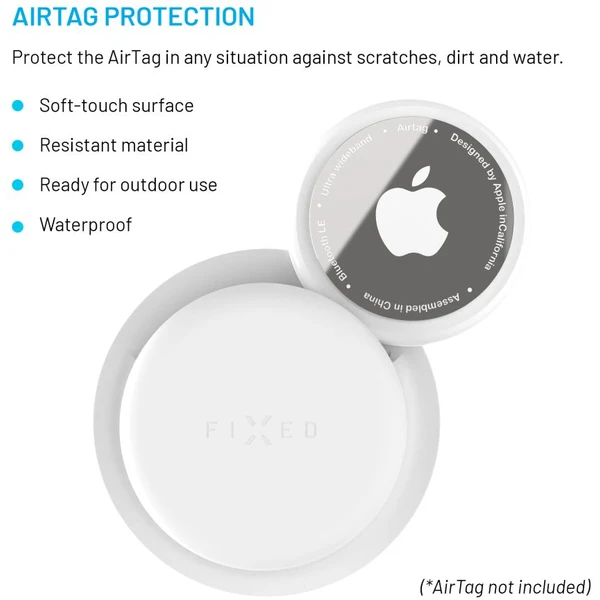 FIXED Silky Sticker silikónové nalepovacie púzdro pre Apple AirTag (2 ks) biele - Puzdra - Obrázok 9e60f2b0dd1c44b4968538f8ae88598a