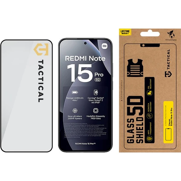 Taktický sklenený štít 5D sklo pre Xiaomi Redmi Note 15 Pro 5G čierne - Ochranné fólie a sklo - Obrázok 9e721f79a3af48f38a6d60ba31c7e163