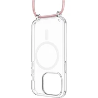 Púzdro FIXED MagPure Neck s ružovou šnúrkou na krk pre Apple iPhone 16 Plus - Puzdra