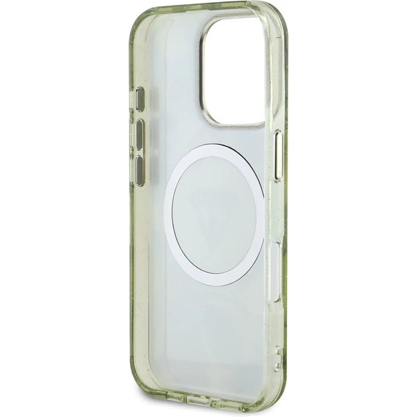 Guess IML Glitter Magnolia a Triangle Logo MagSafe kryt iPhone 16 Pre Max zelený - Puzdra - Obrázok 9e8f49a374d847b598c1eee0990b629c