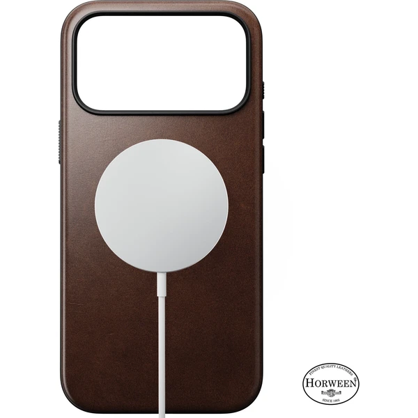 Nomad Modern Leather (Horween) MagSafe kožený kryt iPhone 18 Pro Max Rustic Brown - Puzdra - Obrázok 9e9abb71ac4544c1966a5dcf33231478