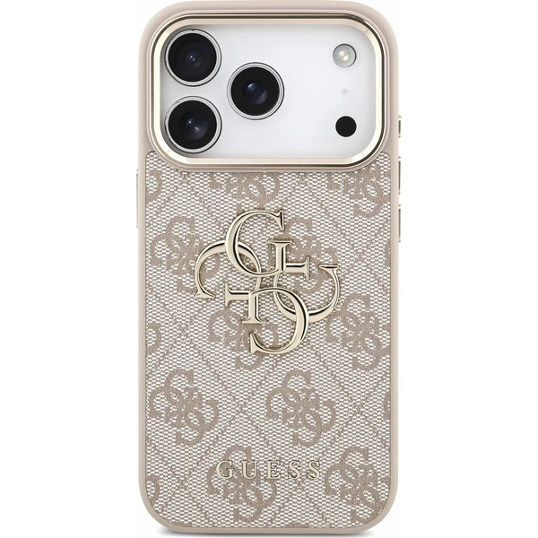 Guess PU 4G Metal Logo Strap Zadný Kryt pre iPhone 18 Pro Pink - Puzdra - Obrázok 9ec670b9c9164ccbbf4058f76dfa6a27