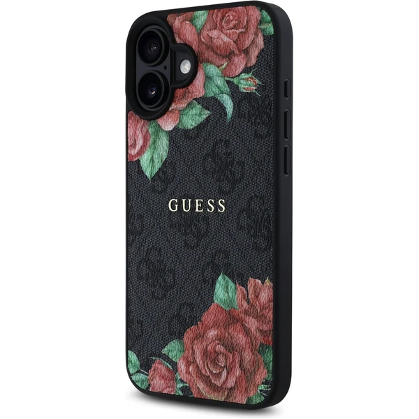 Guess PU Leather 4G Roses MagSafe kryt iPhone 16 čierny - Puzdra - Obrázok 9f165ec4a01c46c98c73378da117e2d6