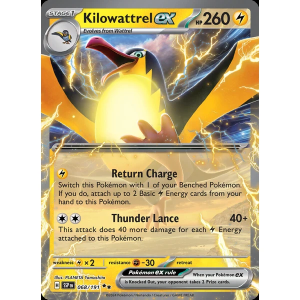 Kilowattrel ex (SSP 068) - Surging Sparks [Holo] - Kusové karty - Hlavný obrázok