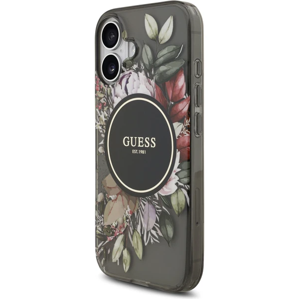 Guess IML Flowers Strap MagSafe kryt iPhone 17 čierny - Puzdra - Obrázok 9f9653d7d69041b18c5bab243c75c2ff