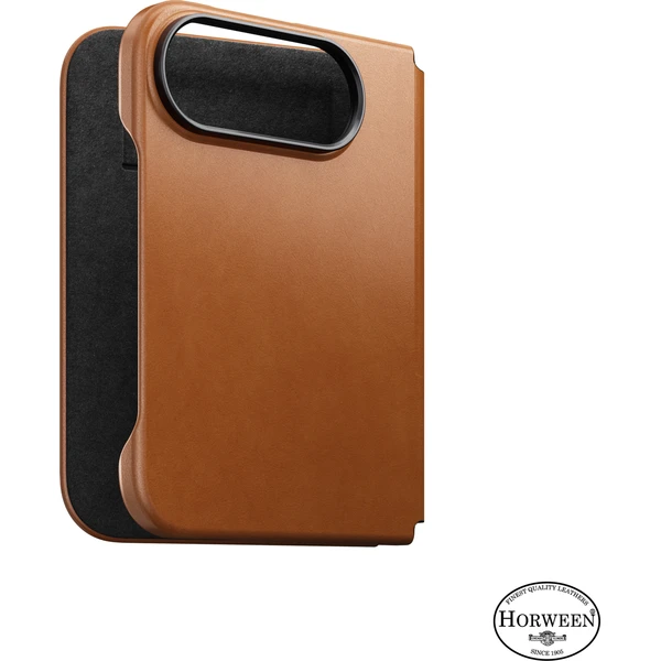 Nomad Traditional Leather Folio (Horween) MagSafe kožené puzdro iPhone 18 Fold sedlová hnedá - Puzdra - Hlavný obrázok