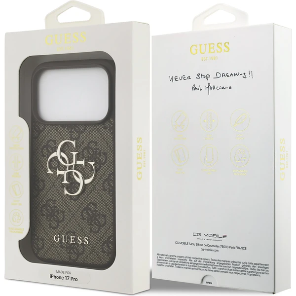 Guess PU 4G Metal Logo kryt iPhone 17 Pro hnedý - Puzdra - Obrázok 9fab74fba39f40f4ae896b40103f3da7