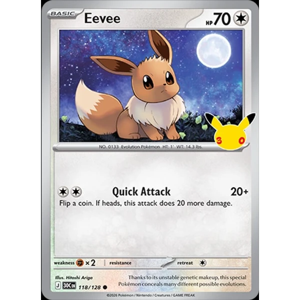 Eevee (30C 118) - 30th Celebration [Holo] - Kusové karty - Hlavný obrázok