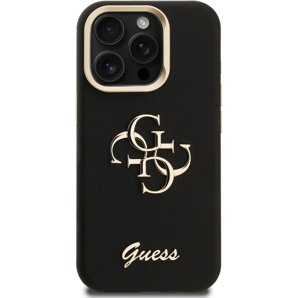Guess PU Grained 4G Logo Stand Camera Frame kryt iPhone 15 Pre čierny - Puzdra - Obrázok 9ff59c6f8002431ca0939f1b43566c94