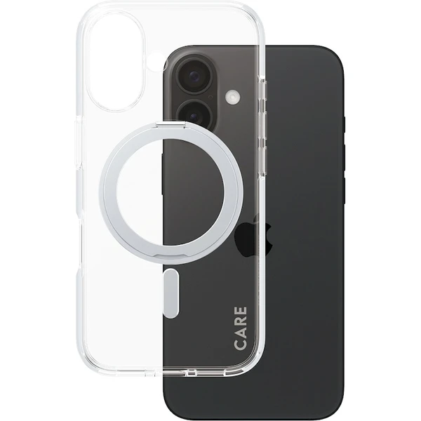 PanzerGlass® CARE kryt Apple iPhone 16 MagSafe KickStand číry/sivý - Puzdra - Obrázok A108000P01