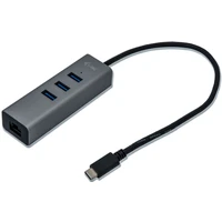 i-tec USB-C Metal 3-portový HUB s Gigabit Ethernet adaptérom - USB huby