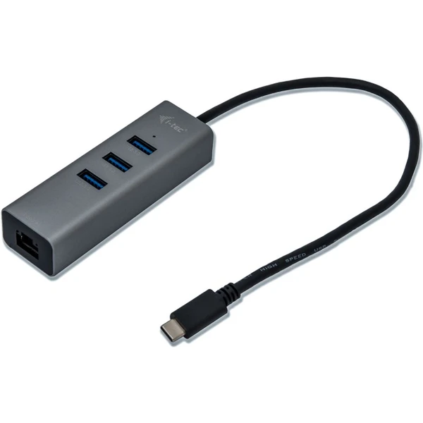 i-tec USB-C Metal 3-portový HUB s Gigabit Ethernet adaptérom - USB huby - Hlavný obrázok