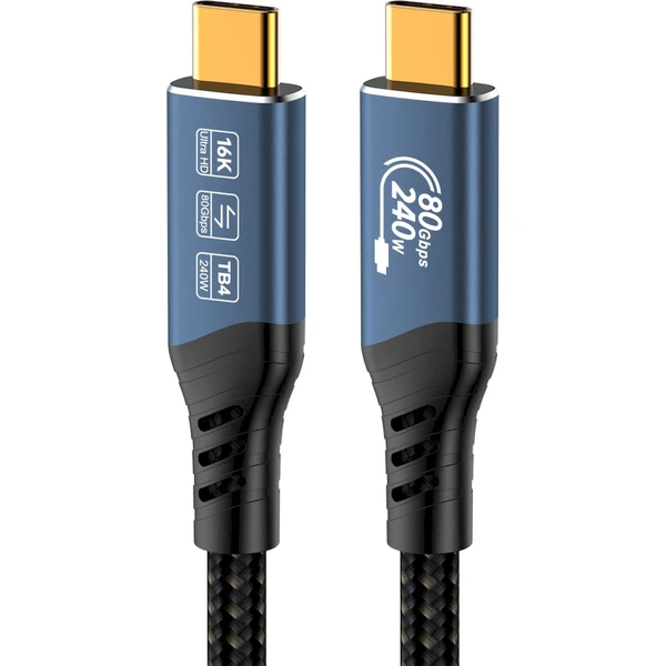 PremiumCord USB4 2.0 80Gbps 16K@60Hz 240W Thunderbolt 4 kábel 1,5m - Káble a redukcie - Obrázok A1HR000K01