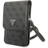 Guess PU 4G Triangle Logo Phone Bag Black - Puzdra
