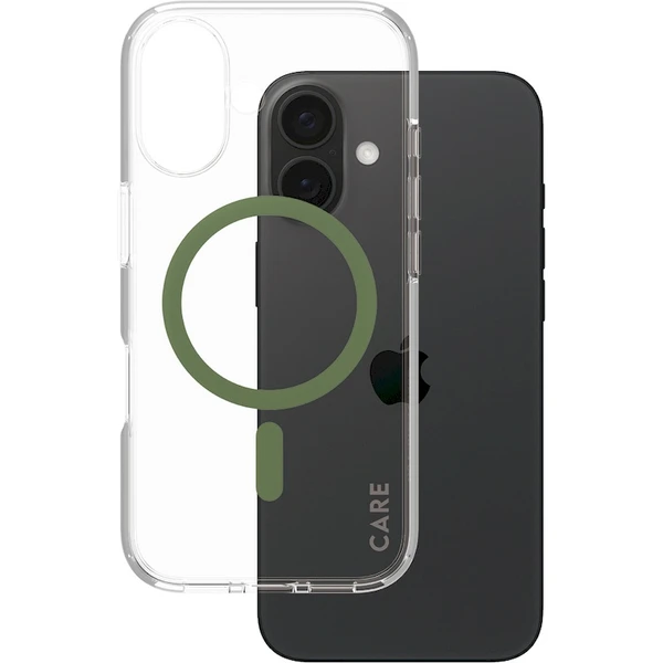PanzerGlass® CARE kryt Apple iPhone 16 MagSafe Urban Combat číry/zelený - Puzdra - Obrázok A208000P01