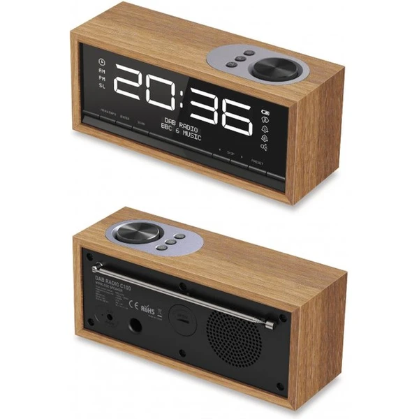 CARNEO C100 rádiobudík DAB+/FM/BT hnedý - Hodiny - Obrázok A292000J01