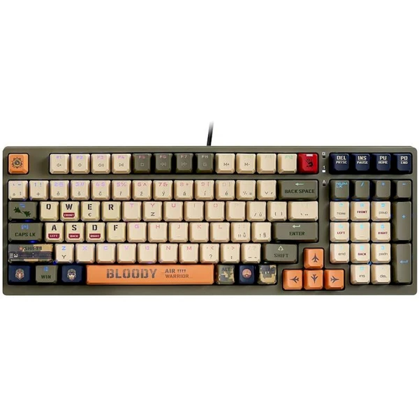 A4tech Bloody S98 Aviator RGB herná mechanická klávesnica (CZ/SK) kamufláž - Klávesnice - Hlavný obrázok