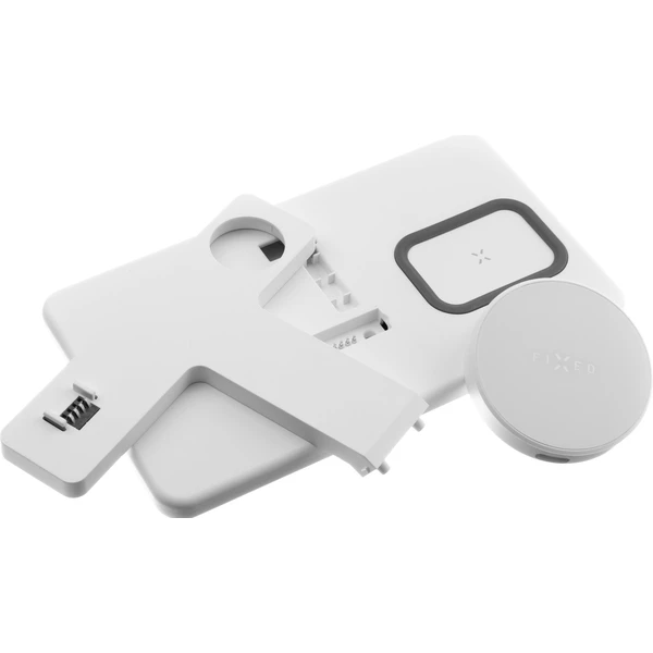 FIXED MagPowerstation 3v1 bezdrôtový nabíjačka s MagSafe biela - Nabíjačky - Obrázok A38V600301