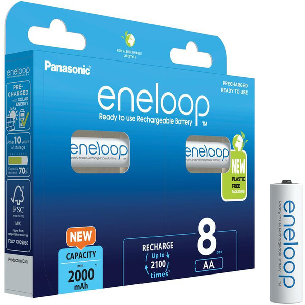 Panasonic Eneloop AA nabíjacia batéria 2000 mAh (8ks)